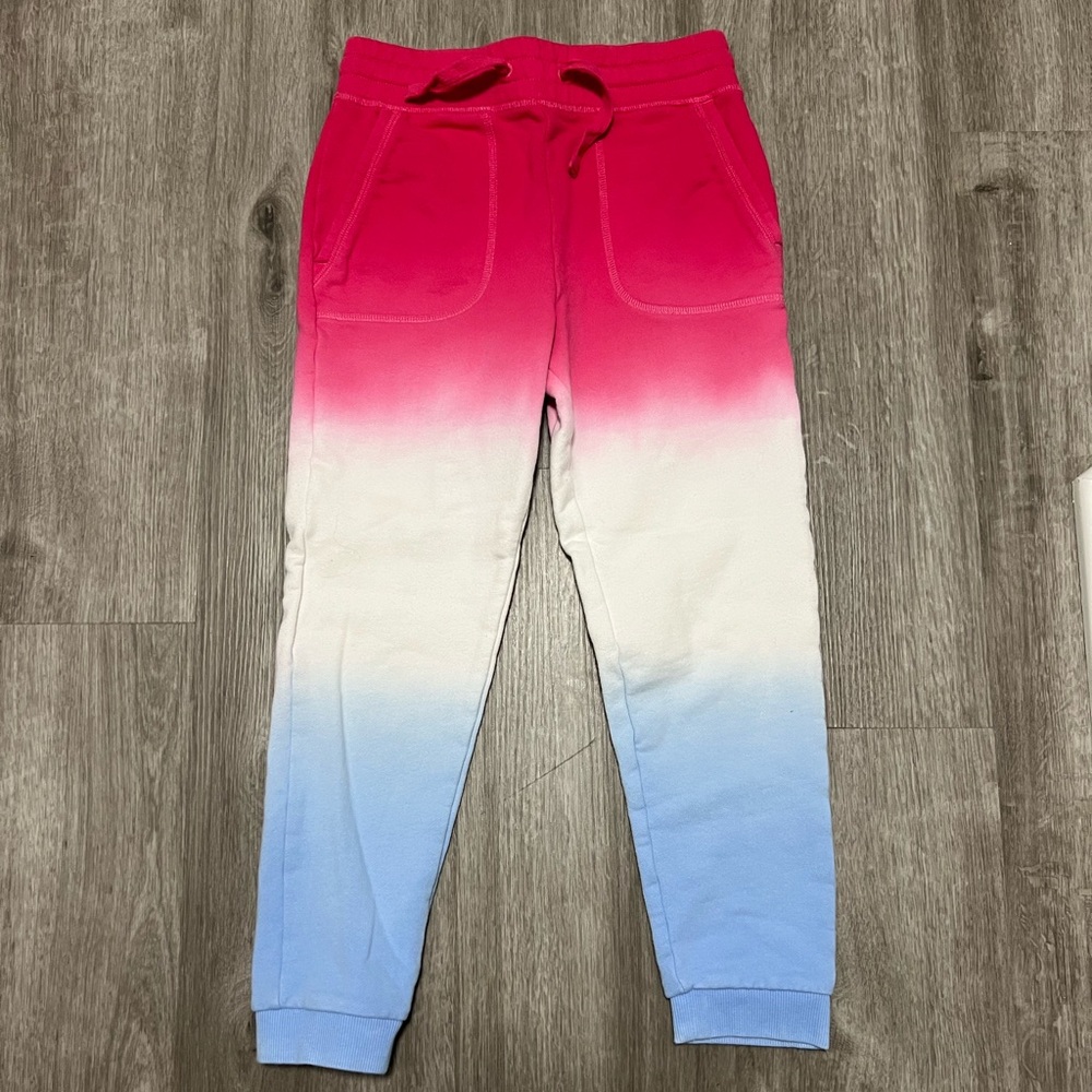 Vineyard Vines Girls Tie-Dye Joggers - Pink, White, and Blue, size M (10-12)